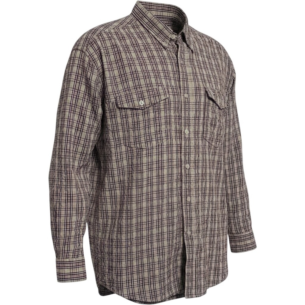 Roper Western Tan Plaid Cowboy Button Down Shirt with Long Sleeves Size L